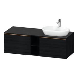 Duravit Meuble sous lavabo D-Neo 140x55 cm, 2 tiroirs, 1 porte, chêne noir