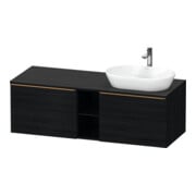 Duravit Meuble sous lavabo D-Neo 140x55 cm, 2 tiroirs, 1 porte, chêne noir