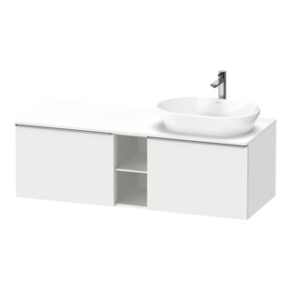 Duravit Meuble sous-lavabo D-Neo 140x55 cm, 2 tiroirs, 1 porte, droite, blanc mat/bois