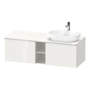 Duravit Meuble sous lavabo D-Neo 140x55 cm, 2 tiroirs, 1 porte, droite, chromé/blanc brillant