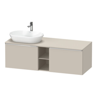 Duravit Meuble sous lavabo D-Neo 140x55 cm, 2 tiroirs, 1 porte, G, chr/taupe mat