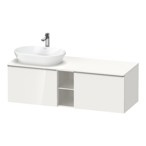 Duravit Meuble sous lavabo D-Neo 140x55 cm, 2 tiroirs, 1 porte, gauche, blanc brillant