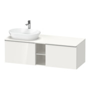 Duravit Meuble sous lavabo D-Neo 140x55 cm, 2 tiroirs, 1 porte, gauche, blanc brillant