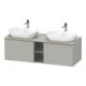 Duravit Meuble sous lavabo D-Neo 140x55 cm, 2 tiroirs, 1 porte, gris mat-1