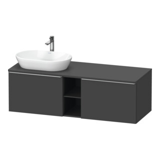 Duravit Meuble sous-lavabo D-Neo 140x55 cm, 2 tiroirs, 1 porte, gris mat