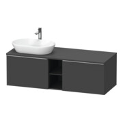 Duravit Meuble sous-lavabo D-Neo 140x55 cm, 2 tiroirs, 1 porte, gris mat