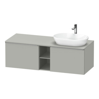 Duravit Meuble sous-lavabo D-Neo 140x55 cm, 2 tiroirs, 1 porte, gris mat