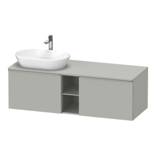 Duravit Meuble sous lavabo D-Neo 140x55 cm, 2 tiroirs, 1 porte, gris mat/éclatant