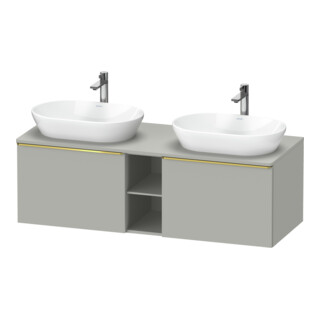 Duravit Meuble sous-lavabo D-Neo 140x55 cm, 2 tiroirs, 1 porte, gris poli/anthracite