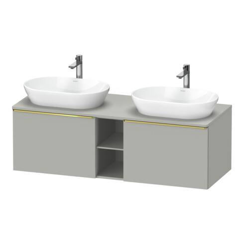 Duravit Meuble sous-lavabo D-Neo 140x55 cm, 2 tiroirs, 1 porte, gris poli/anthracite