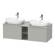 Duravit Meuble sous-lavabo D-Neo 140x55 cm, 2 tiroirs, 1 porte, gris poli/anthracite