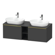 Duravit Meuble sous-lavabo D-Neo 140x55 cm, 2 tiroirs, 1 porte, gris poli/gris mat