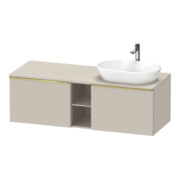 Duravit Meuble sous-lavabo D-Neo 140x55 cm, 2 tiroirs, 1 porte, gris poli/Taupe mat