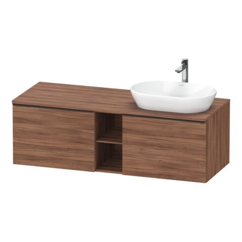 Duravit Meuble sous lavabo D-Neo 140x55 cm, 2 tiroirs, 1 porte, Noyer naturel/Blanc