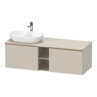 Duravit Meuble sous lavabo D-Neo 140x55 cm, 2 tiroirs, 1 porte, taupe mat
