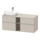 Duravit Meuble sous-lavabo D-Neo 140x55 cm, 2 tiroirs, 2 portes, B gauche, chromé/taupe mat-1
