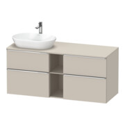 Duravit Meuble sous-lavabo D-Neo 140x55 cm, 2 tiroirs, 2 portes, B gauche, chromé/taupe mat-1