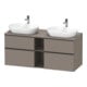 Duravit Meuble sous lavabo D-Neo 140x55 cm, 2 tiroirs, 2 portes, blanc/Bas ma-1