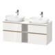 Duravit Meuble sous-lavabo D-Neo 140x55 cm, 2 tiroirs, 2 portes, blanc brillant-1
