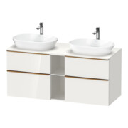 Duravit Meuble sous-lavabo D-Neo 140x55 cm, 2 tiroirs, 2 portes, blanc brillant
