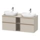 Duravit Meuble sous lavabo D-Neo 140x55 cm, 2 tiroirs, 2 portes, blanc brillant-1