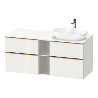Duravit Meuble sous-lavabo D-Neo 140x55 cm, 2 tiroirs, 2 portes, blanc brillant