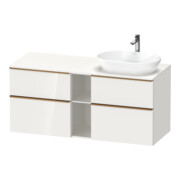 Duravit Meuble sous-lavabo D-Neo 140x55 cm, 2 tiroirs, 2 portes, blanc brillant-1