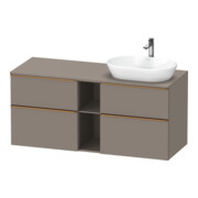 Duravit Meuble sous lavabo D-Neo 140x55 cm, 2 tiroirs, 2 portes, blanc brillant