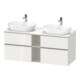 Duravit Meuble sous lavabo D-Neo 140x55 cm, 2 tiroirs, 2 portes, blanc brillant-1