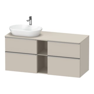 Duravit Meuble sous lavabo D-Neo 140x55 cm, 2 tiroirs, 2 portes, blanc brillant