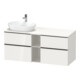 Duravit Meuble sous lavabo D-Neo 140x55 cm, 2 tiroirs, 2 portes, blanc brillant-1