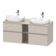 Duravit Meuble sous lavabo D-Neo 140x55 cm, 2 tiroirs, 2 portes, blanc brillant, chêne taupe-1