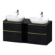 Duravit Meuble sous lavabo D-Neo 140x55 cm, 2 tiroirs, 2 portes, blanc brillant/noir mat-1