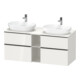 Duravit Meuble sous-lavabo D-Neo 140x55 cm, 2 tiroirs, 2 portes, blanc brillant/noir mat-1