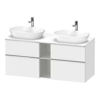 Duravit Meuble sous lavabo D-Neo 140x55 cm, 2 tiroirs, 2 portes, blanc/chêne clair