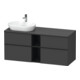 Duravit Meuble sous-lavabo D-Neo 140x55 cm, 2 tiroirs, 2 portes, blanc/Grap ma-1