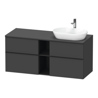 Duravit Meuble sous lavabo D-Neo 140x55 cm, 2 tiroirs, 2 portes, blanc/Grap ma