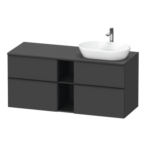 Duravit Meuble sous lavabo D-Neo 140x55 cm, 2 tiroirs, 2 portes, blanc/Grap ma