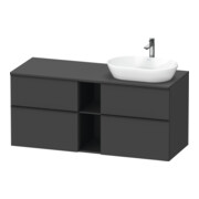 Duravit Meuble sous lavabo D-Neo 140x55 cm, 2 tiroirs, 2 portes, blanc/Grap ma
