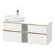 Duravit Meuble sous lavabo D-Neo 140x55 cm, 2 tiroirs, 2 portes, blanc/gris mat-1