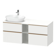 Duravit Meuble sous lavabo D-Neo 140x55 cm, 2 tiroirs, 2 portes, blanc/gris mat