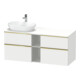 Duravit Meuble sous lavabo D-Neo 140x55 cm, 2 tiroirs, 2 portes, blanc laqué-1