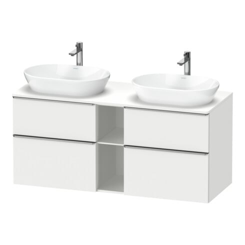 Duravit Meuble sous lavabo D-Neo 140x55 cm, 2 tiroirs, 2 portes, blanc mat