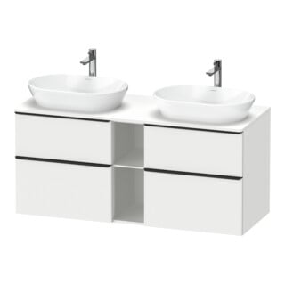 Duravit Meuble sous-lavabo D-Neo 140x55 cm, 2 tiroirs, 2 portes, blanc mat/bois blanc