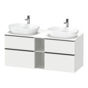 Duravit Meuble sous-lavabo D-Neo 140x55 cm, 2 tiroirs, 2 portes, blanc mat/bois blanc