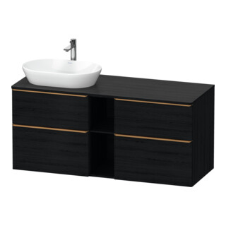 Duravit Meuble sous-lavabo D-Neo 140x55 cm, 2 tiroirs, 2 portes, blanc mat/ébène