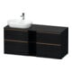 Duravit Meuble sous-lavabo D-Neo 140x55 cm, 2 tiroirs, 2 portes, blanc mat/ébène-1