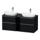 Duravit Meuble sous lavabo D-Neo 140x55 cm, 2 tiroirs, 2 portes, blanc mat/éclat blanc-1
