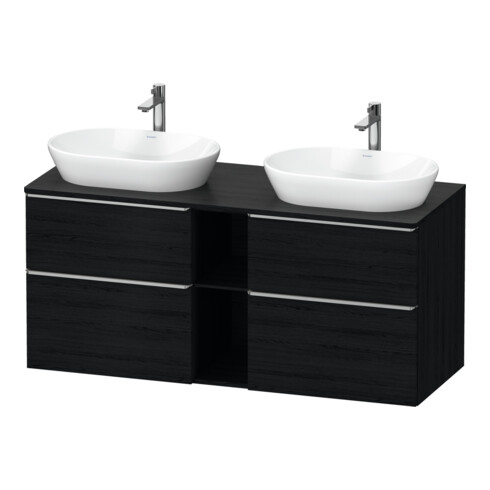 Duravit Meuble sous lavabo D-Neo 140x55 cm, 2 tiroirs, 2 portes, blanc mat/éclat blanc