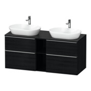 Duravit Meuble sous lavabo D-Neo 140x55 cm, 2 tiroirs, 2 portes, blanc mat/éclat blanc